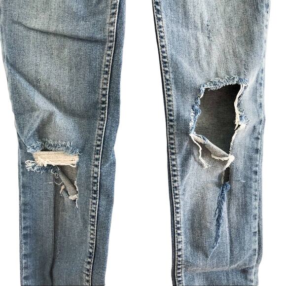 Free People Jeans Ripped Skinny Jeans 24 - Picture 3 of 5